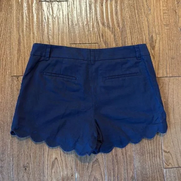 J.Crew linen blend scallop hem navy shorts size 8 - Picture 9 of 10